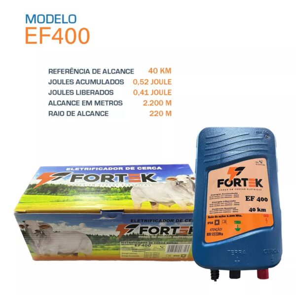 Kit Eletrificador Rural 40 Km Cerca Eletrica Gado Boi 500m Bivolt Ambientude EF400 - Image 3